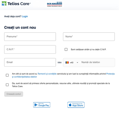 Telios-BCR creare cont Telios-BCR creare cont